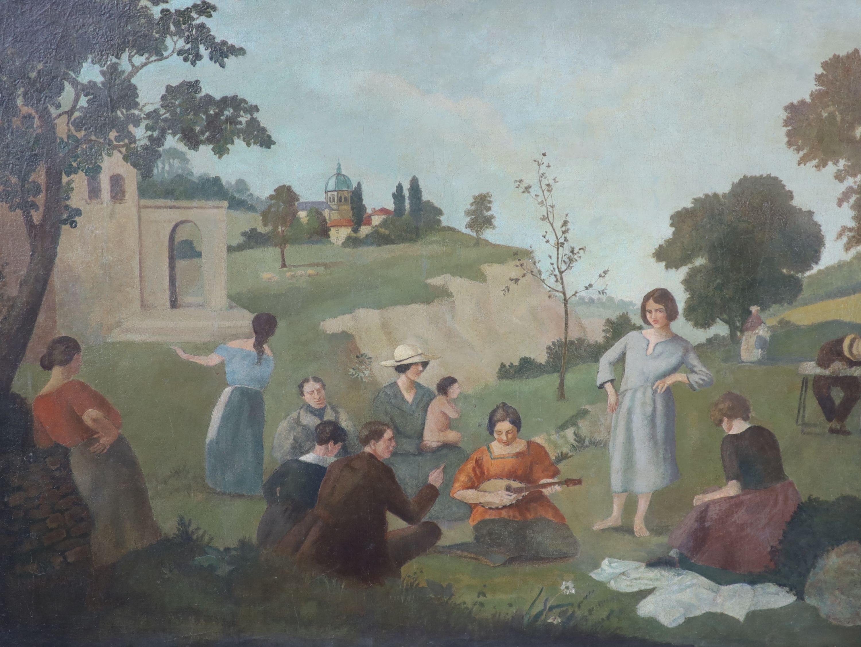 Robert Boyd Morrison (1896-1969), Fete Champetre, Oil on canvas, 63 x 83cm.